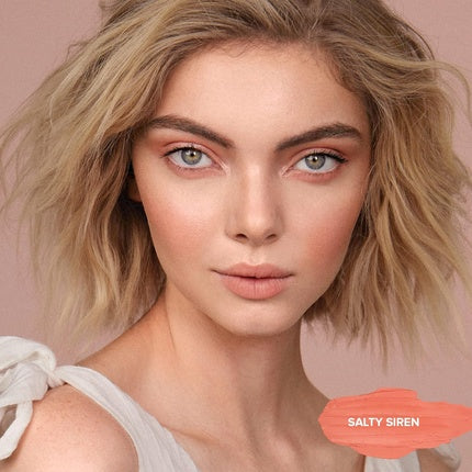 Nudestix Nudies Matte Cream Blush 3-in-1 All Over Face Colour for Cheeks Eyes and Lips with Blending Brush Salty Siren 1 Count